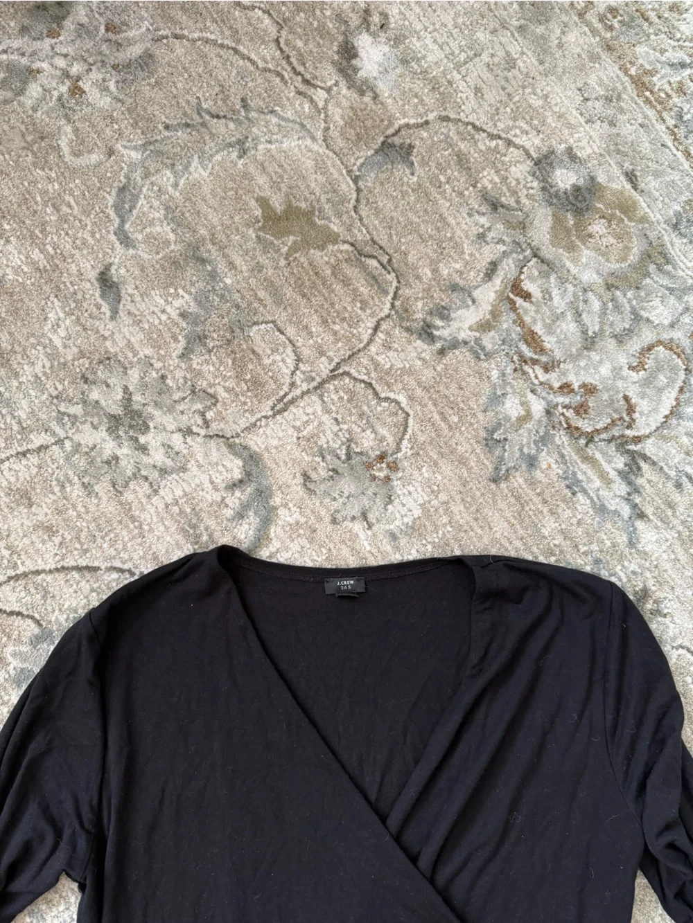 J. Crew Black Long-Sleeve Wrap-Style Bodysuit